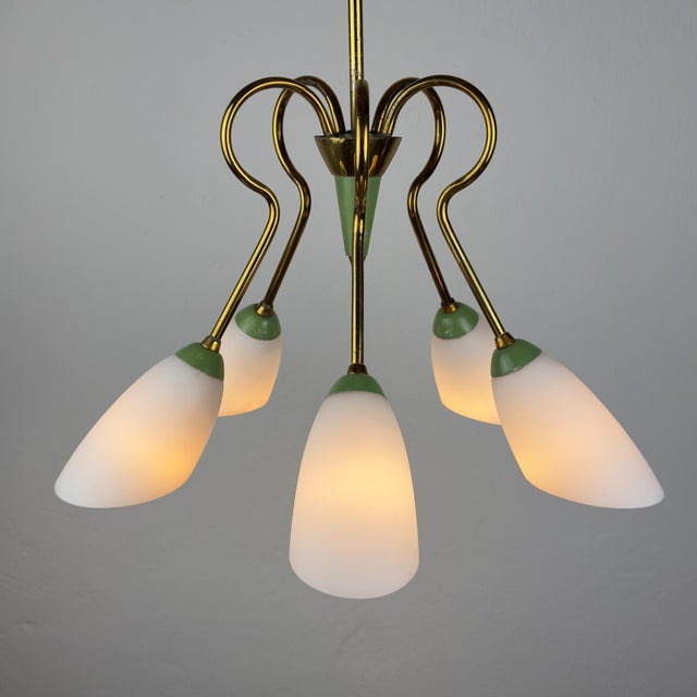 1950s Vintage Stilnovo Chandelier, Italy 1940-50s, 1950s For Sale - Image 5 of 18