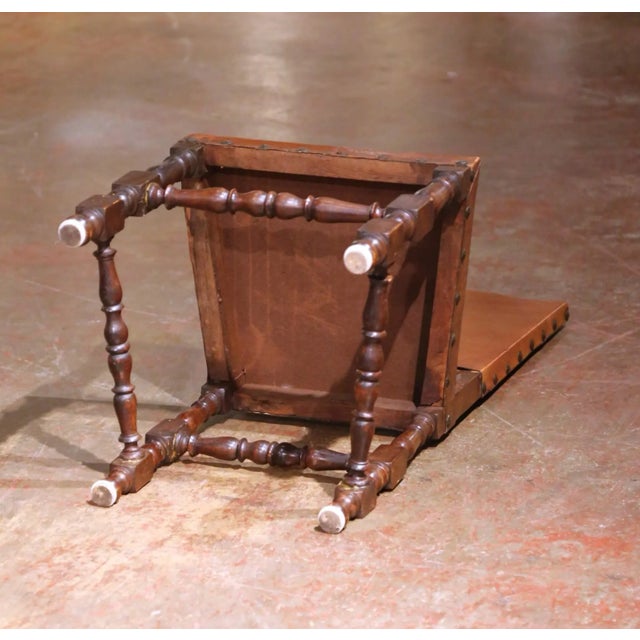 19th Century Spanish Oak Dining Chairs With Leather, Set of 8 For Sale - Image 14 of 14