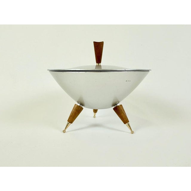 Mirro Medallion Tripod Serving Bowl with Lid, 1950s For Sale - Image 11 of 11