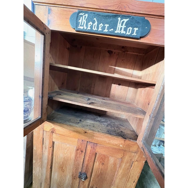 Rustic Large Breton Trade Cabinet in Pitch Pine For Sale - Image 3 of 16