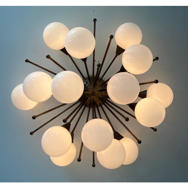 21st Century Mezzo Bronze Glossy White Murano Flush Mount by Fabio LTD For Sale - Image 9 of 9
