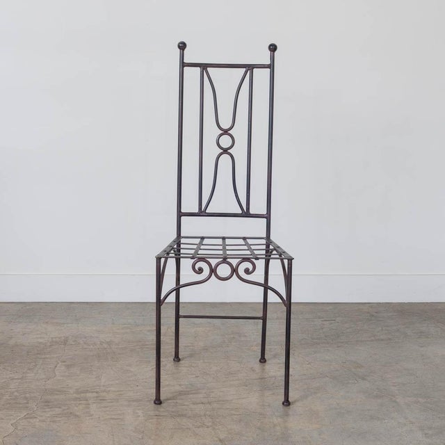 Late 20th Century French Neoclassical Iron Dining Chairs, Set of 6 For Sale - Image 4 of 15