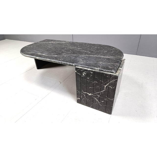 Stone Vintage Black Marble Coffee Table from Roche Bobois, 1970s For Sale - Image 7 of 10