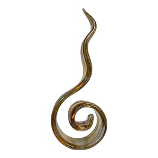 Vintage MCM Murano Style Art Glass Sculpture Abstract For Sale