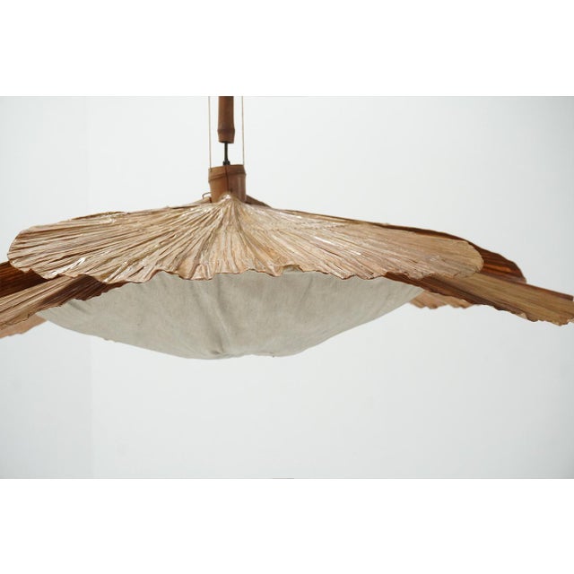 Large Uchiwa Series Hana I Chandelier by Ingo Maurer for Design M, Germany, 1970s For Sale - Image 6 of 14