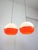 Mid-Century Modern Italian Space Age Orange Acrylic Glass and Brass Pendant Lamp, 1970s For Sale - Image 3 of 18
