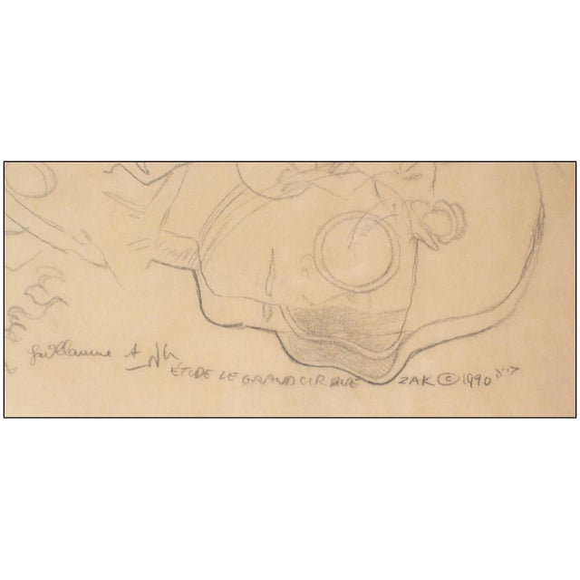 Abstract 1990s Etude Le Grand Cirque Figurative Ink Drawing on Paper Guillaume Azoulay For Sale - Image 3 of 4