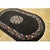 1920s 1920s Black Medallion Floral Antique Oval Chinese Art Deco Carpet 4'1" X 6'10" For Sale - Image 5 of 9