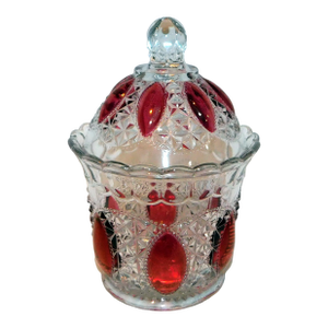 1950s Ruby Flash Covered Jar