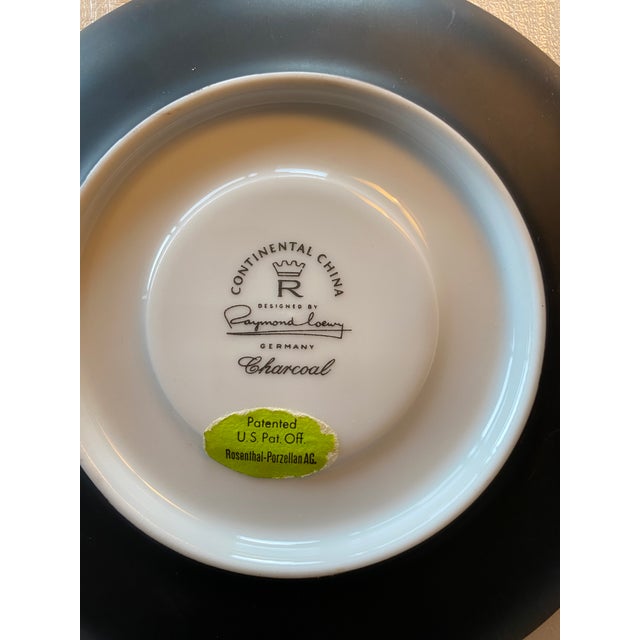 Rosenthal 1950s Rosenthal Raymond Loewy Continental China Charcoal Cup and Saucer Set- 16 Pieces For Sale - Image 4 of 5