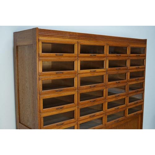 Large English Haberdashery Shop Cabinet with Glass Fronted Drawers, 1920s For Sale - Image 13 of 18