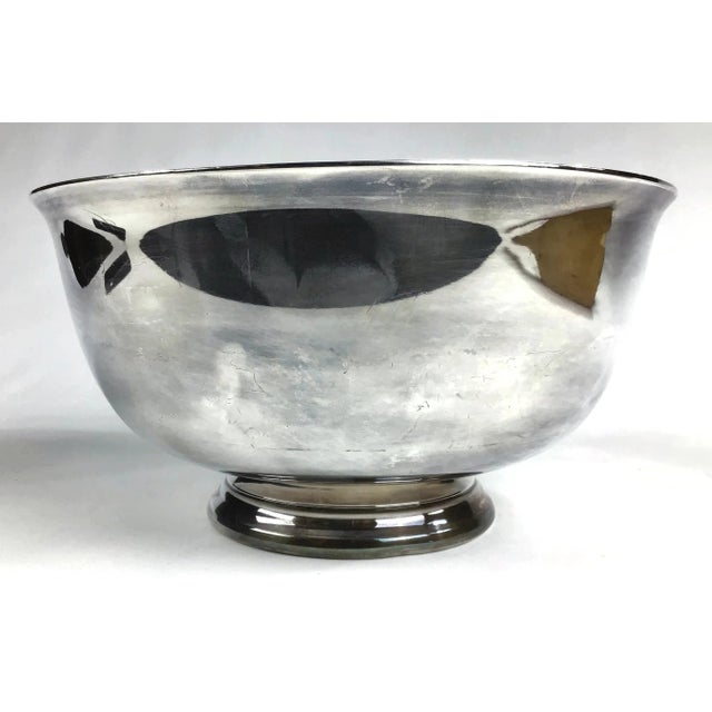 American 1960s Large Silver Plate Reed & Barton Revere Bowl For Sale - Image 3 of 9