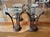 Chocolate Antique Art Nouveau Grosfeld House Plume Base Side Table Set For Sale - Image 8 of 11