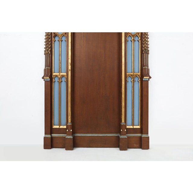 Neo-Gothic French Polychrome and Gilt Wooden Church Steeple with Niche for Saint Statue, 1800s For Sale - Image 10 of 18