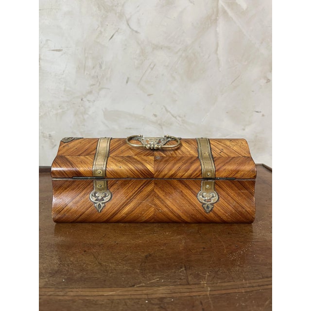 Brass and Wood Box, 1890s For Sale - Image 5 of 16
