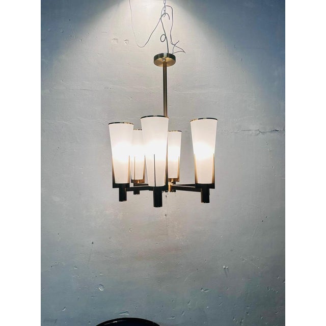 Gold Vintage Chandelier, 1960s For Sale - Image 8 of 9