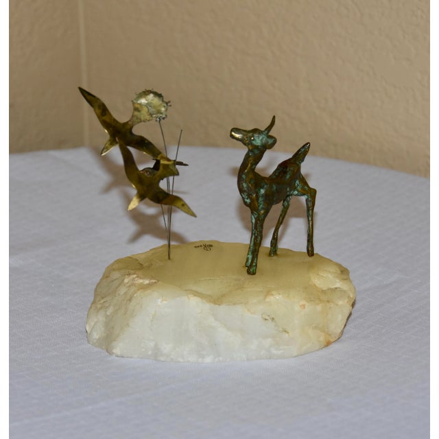 Brutalist Ross Brutalist Bronze Deer Fawn Figurine For Sale - Image 3 of 8