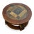 Pretty round coffee table in stone and solid wood. Dimensions: height 45, width and depth 87.