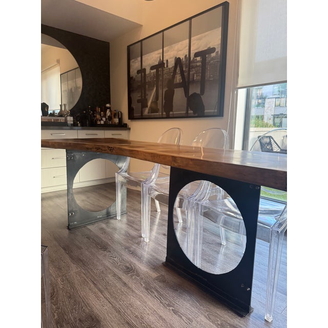 Wood Live Edge Custom Dining Table For Sale - Image 7 of 14