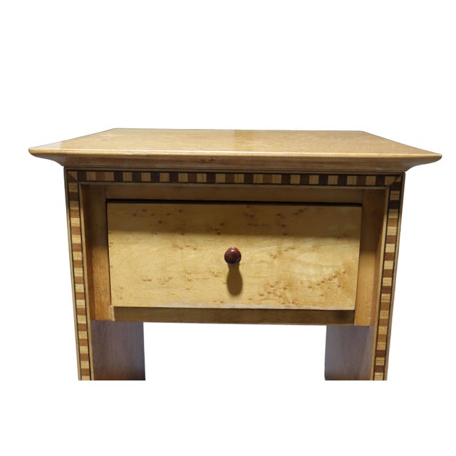 Vintage American Artech Hickory Kaylyn Birdseye Maple Night Stand For Sale - Image 4 of 11