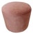 Contemporary Blush Velvet Round Ottoman / Vanity Stool For Sale