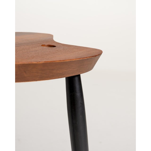 1950s Vintage Scandinavian Stool with Teak Palette Top, 1950s For Sale - Image 5 of 9