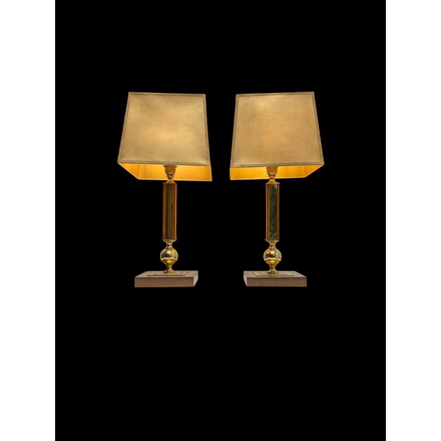 Vintage Wood and Brass Table Lamps by Temde Leuchten, 1970s, Set of 2 For Sale - Image 9 of 13
