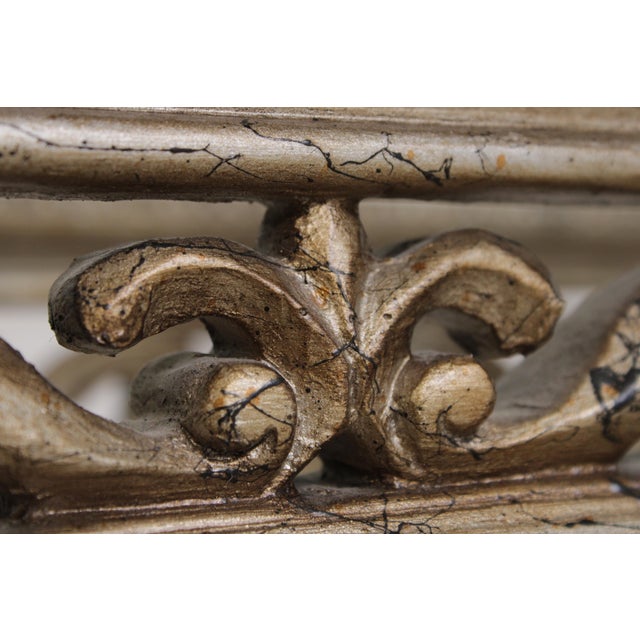 Vintage Silver Finish Glass Top Console Table For Sale - Image 13 of 18