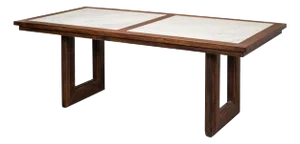 Modern Geometric Marble Top Dining Table