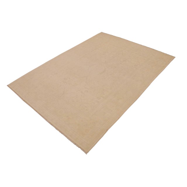 Boho Chic Sunfaded Beige/Beige Wool Rug - 9'2'' X 12'1'' For Sale - Image 3 of 10