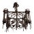 Gothic Wrought Iron Chandelier, 19th Century For Sale