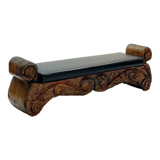 1950's Witco Carved Wood Bench For Sale