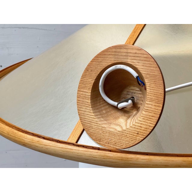 Beige Fiberglass and Wood Ceiling Light by Giovanni Offredi for MC Selvini, Italy, 1970s For Sale - Image 8 of 18