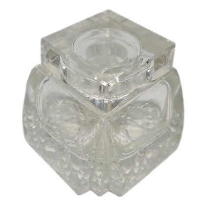 Vintage Art Deco Crystal Inkwell, Germany, 1930s For Sale