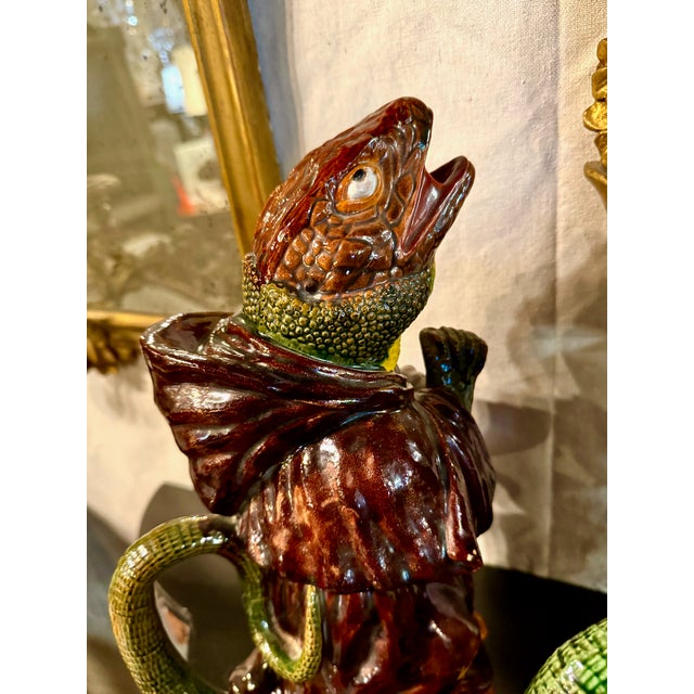 Portuguese Lizard-Monk Jug by Manuel Marfa For Sale - Image 9 of 17