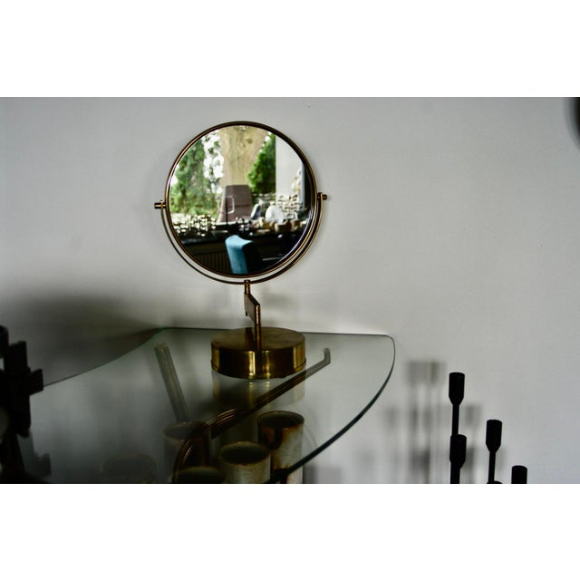 Metal Brass Table Mirror by Hans Agne Jakobsson, Sweden, 1960s For Sale - Image 7 of 10