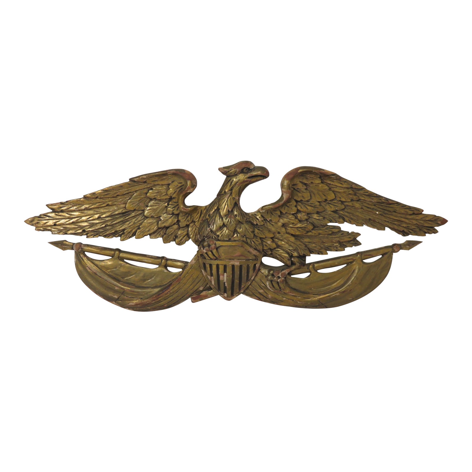 Antique Wall Mount Hand Carved Wood American Eagle Chairish