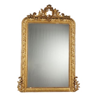 Italian Gilded Wood Mirror For Sale