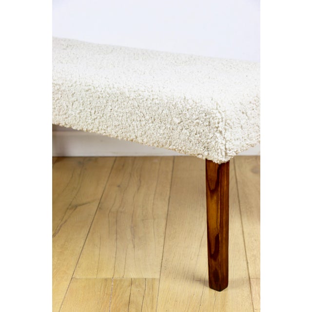 Vintage Bench in Beige Boucle, 1990s For Sale - Image 6 of 9