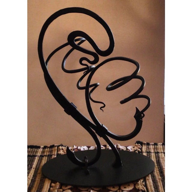 Unique Brutalist styled black hand forged wine rack. Superb presentation for your upscale wine selections. This decor...