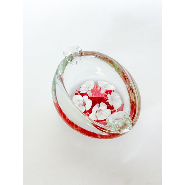 Murano Style Blown Glass Catchall Dish Ashtray With Lilies For Sale In Dallas - Image 6 of 10
