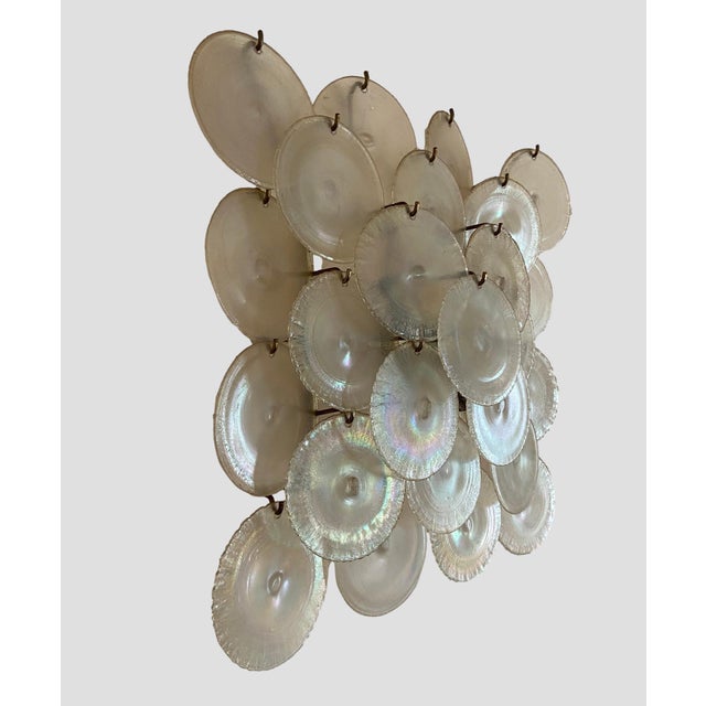 Iridescent Murano Glass Wall Lamp, Italy, 1970s For Sale - Image 4 of 11