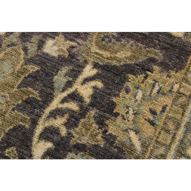 Boho Chic 1990's Ziegler Charcoal/Brown Wool Runner Rug- 2'7'' X 10'3'' For Sale In New York - Image 6 of 10