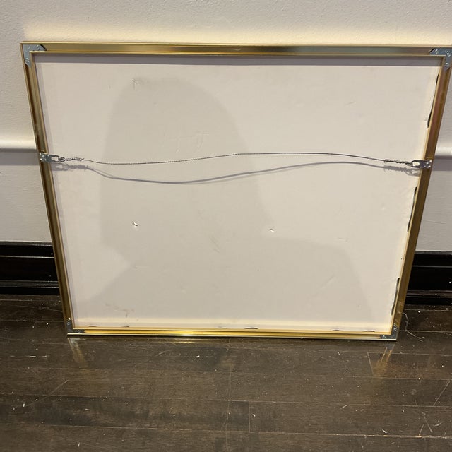 Pink 1970s Landscape Painting Pastels Colors Wax Pastel on Paper For Sale - Image 8 of 8