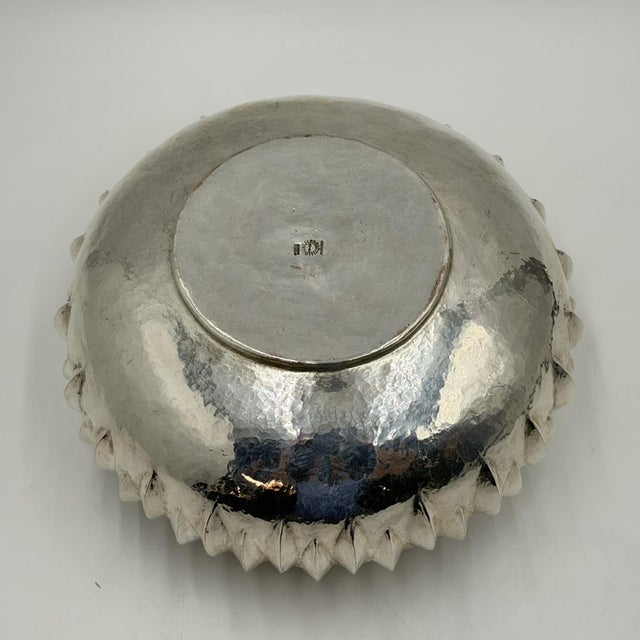 1960s Los Castillo Taxco Mexican Modernist Silver Plate Copper Sculptural Bowl For Sale - Image 11 of 18