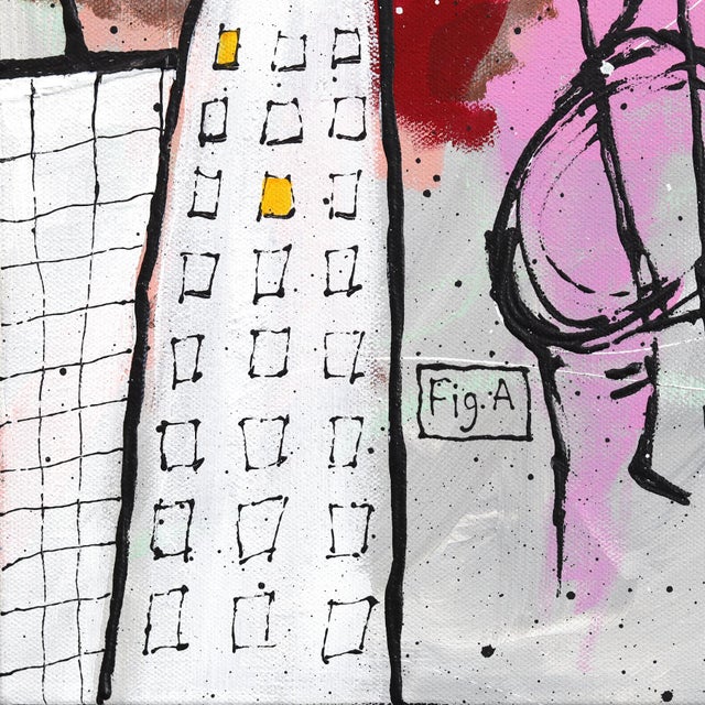 Figure a - Abstract Modern Figurative Mixed Media Art on Canvas Original Artwork by Soren Grau For Sale - Image 4 of 9