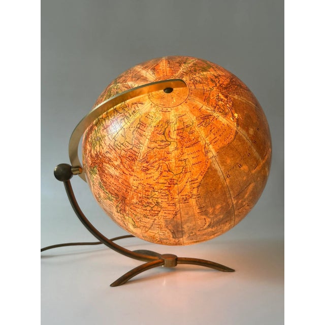 Metal Glass Earth Globe by Paul Oestergaard for Columbus Verlag, 1960s For Sale - Image 7 of 18