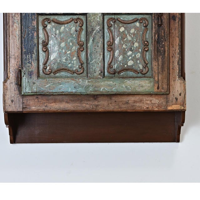 Baroque Portuguese Wall Cabinet Made with 19th Century Door For Sale - Image 3 of 13