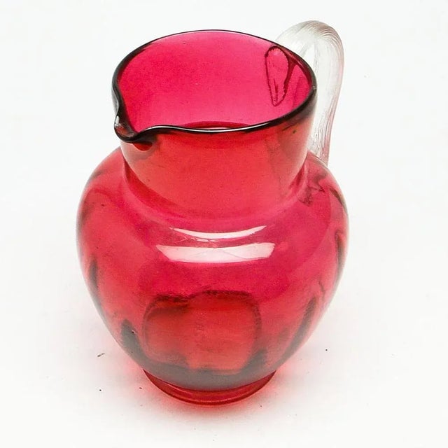 Art Nouveau Jug from Cranberry Glass, United Kingdom, Early 1900s For Sale - Image 5 of 10