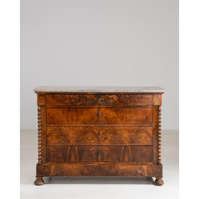 Mid 19th Century Biedermeier Marble-Top Chest of Drawers, Antique, France, Circa 1860 For Sale - Image 5 of 14